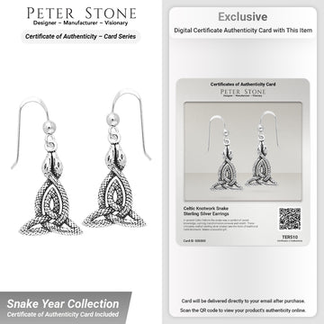 Celtic Knotwork Snake Sterling Silver Earrings TER510